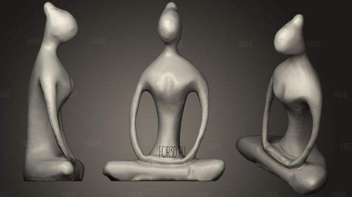 Zen Yoga Sculpture stl model for CNC